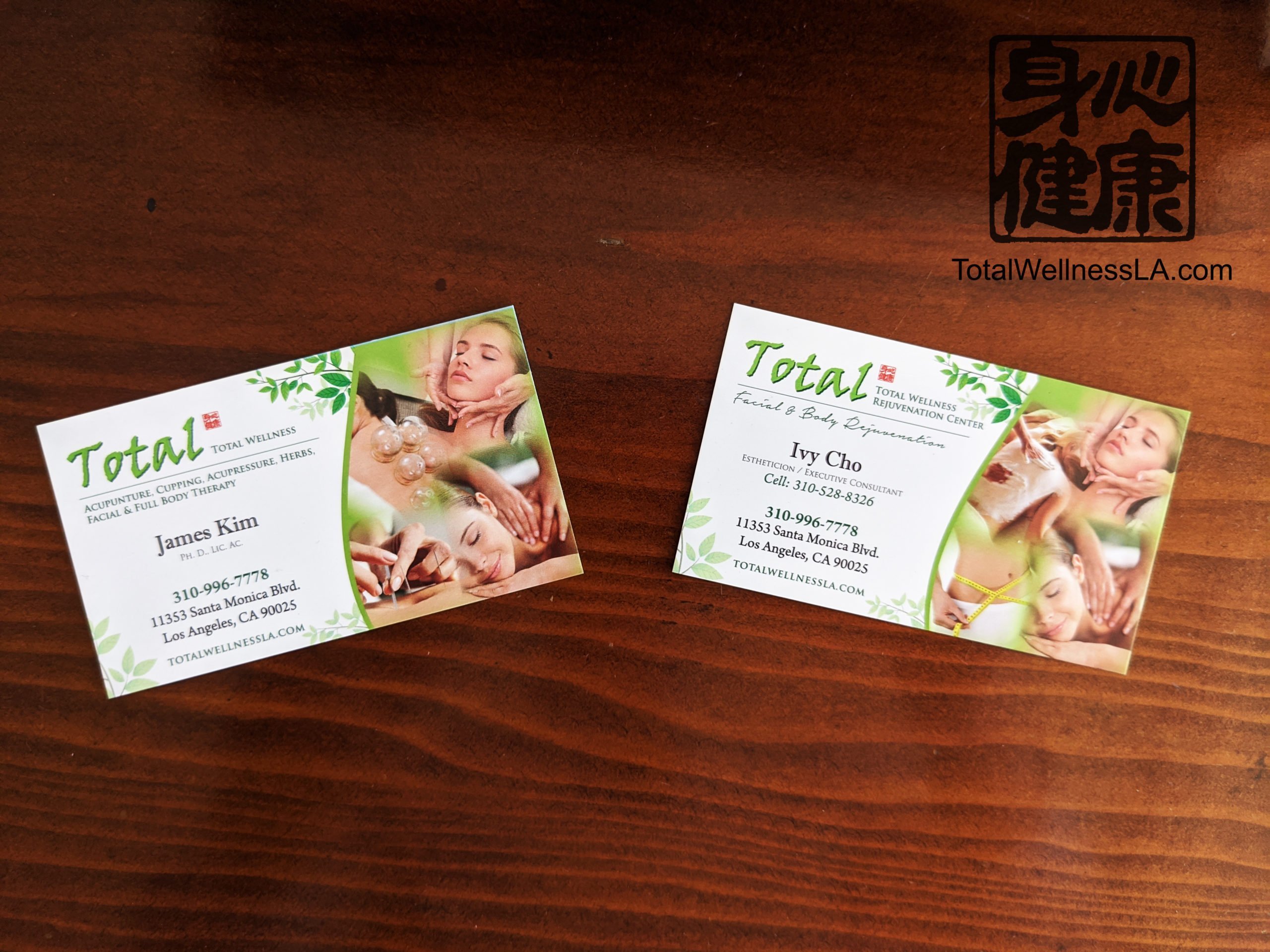 Business Cards James Kim Ivy Cho Total Wellness